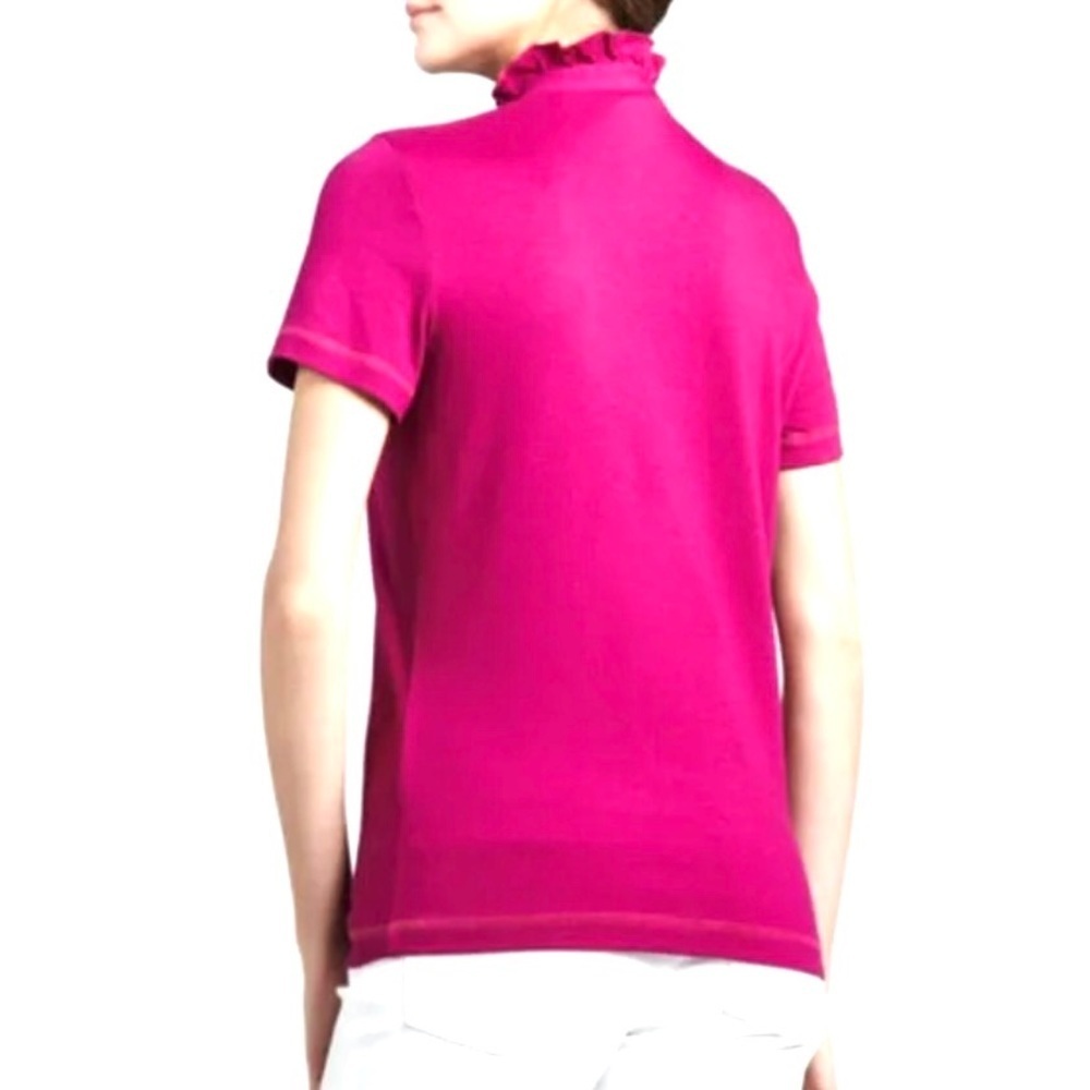 TORY BURSH
'Lidia' Ruffle Polo Shirt, magenta - Picture 2 of 7